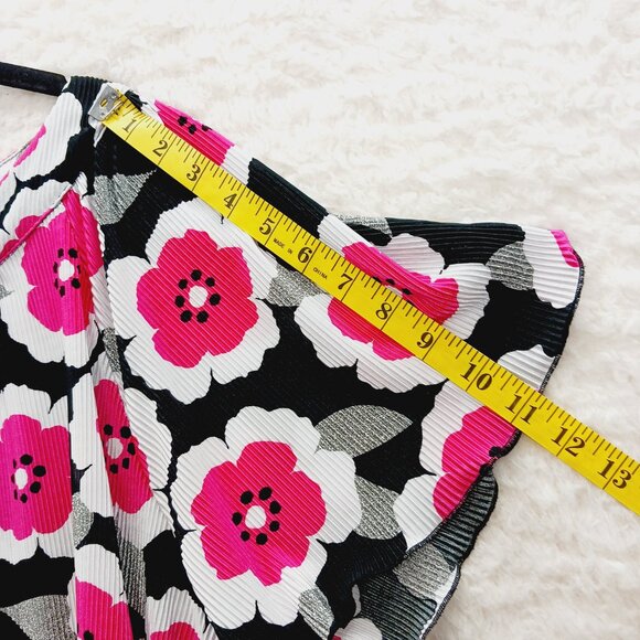 Blouse Size 26 28 Hot Pink Black Flower Power Y2K Retro Mod Festival Bloomcore - Picture 6 of 12